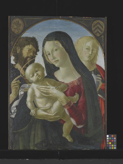 Vaftizci Yahya ve Mecdelli Meryem ile Madonna Ve Çocuk (ahşap üzerine tempera) by Italian School
