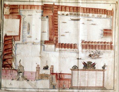 1580 yılında Venedik Arsenal haritası. by Italian School