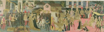Cassone panosuna boyanmış evlilik töreni, Floransa Okulu, c.1430 by Italian School