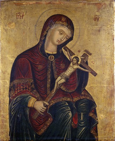 Haçlı Meryem (söğüt ağacı üzerinde tempera) by Italian School