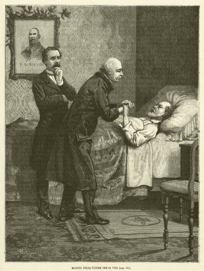 Hayatının son saatlerinde Mazzini (gravür) by Italian School