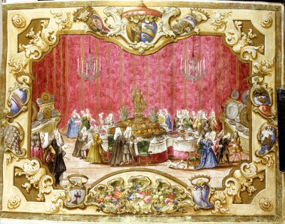 Yargının taahhüdü nedeniyle gonfalonier Zambeccari onuruna verilen yemek. 1720. Bologna, Devlet Arşivleri. by Italian School