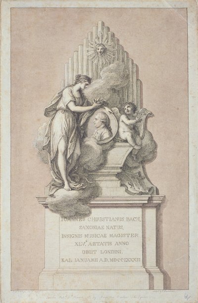 Francesco Bartolozzi (1727-1815) 1782 tarafından oyulmuş Johann Christian Bach (1735-1782) Anıtı by Italian School