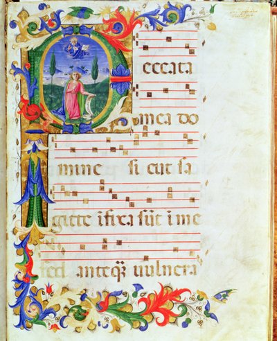 Ms 577 f.1 Bartolomeo di Fruosino (1366-1441) 1421 (parşömen) tarafından aydınlatılan, 