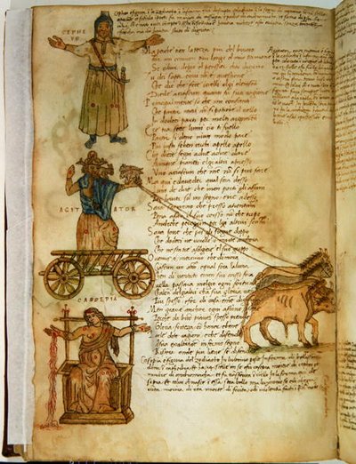 Ms Ital 483 S.4.7 f.160r Cepheus ve Cassiopeia, Fazio degli Uberti