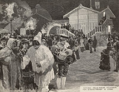 Körler için para toplamak için müzik büfesi, Pulcinella maskesi, Napoli, İtalya