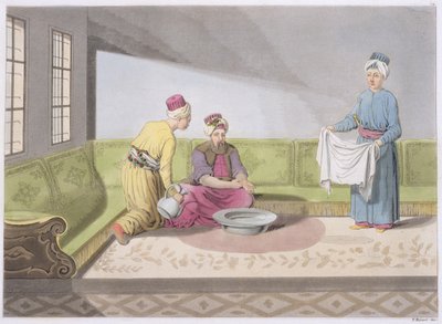 Abdestini Yerken Müslüman, V. Raineri (aquatint) tarafından oyulmuş Milletler Tarihinin I. Kısım, III. by Italian School