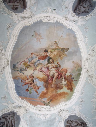 Venüs, Juno ve Minerva ile Mitolojik Sahne by Italian School