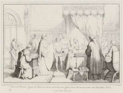 Obizzo da Polenta Signor di Ravenna ölürken, oğlu Ostasius III