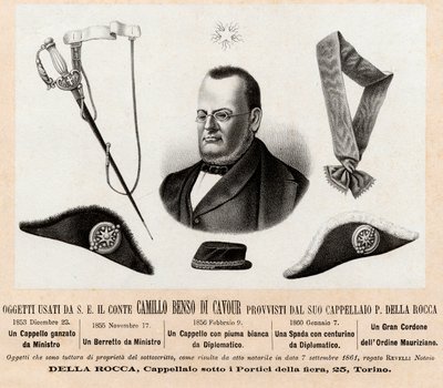Camillo Benso conte di Cavour (1810-1861) tarafından kullanılan nesneler - Saint Maurice ve Saint Lazarus Nişanı