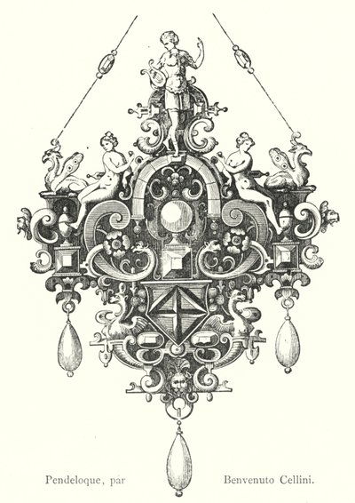 Pendeloque, Benvenuto Cellini (gravür) by Italian School