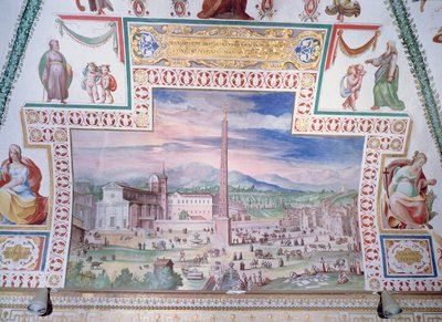 Piazza del Popolo, Papa Sixtus V yönetimi sırasında by Italian School