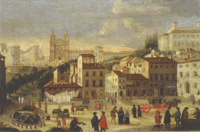 Piazza di Spagna ve Trinita dei Monti by Italian School