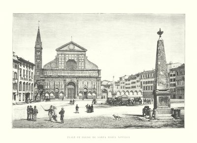 Santa Maria Novella Meydanı ve Kilisesi (gravür) by Italian School