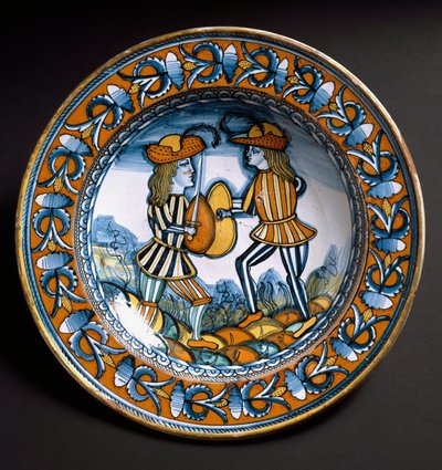 Savaşta iki askeri gösteren levha, c.1520 by Italian School
