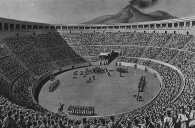 Pompeii: Amfitiyatro (lito) by Italian School