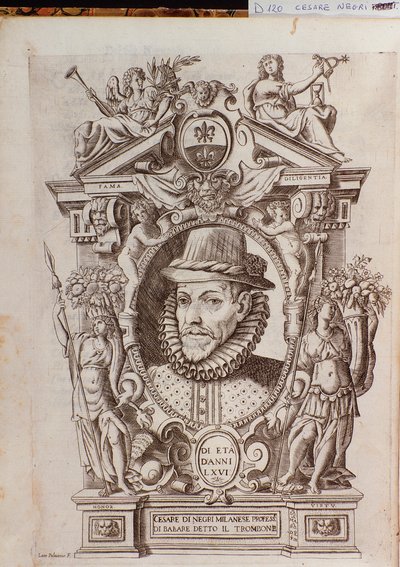 İtalyan dansçı Il Trombone (1536-1604) adlı Cesare Black'in portresi by Italian School