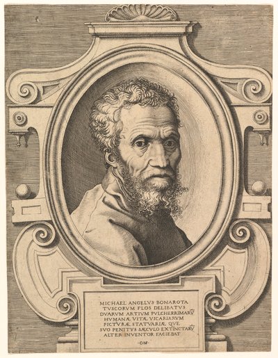 Michelangelo'nun portresi, pub. C1564. by Italian School