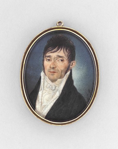Bir Adamın Portresi, c.1810 (fildişi üzerine suluboya) by Italian School
