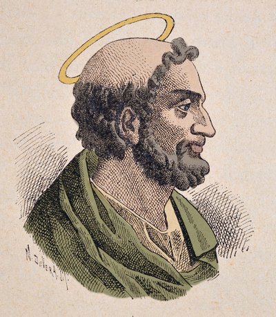 Aziz Pierre (1er siecle), ilk Papa ve Roma Piskoposu portresi. by Italian School
