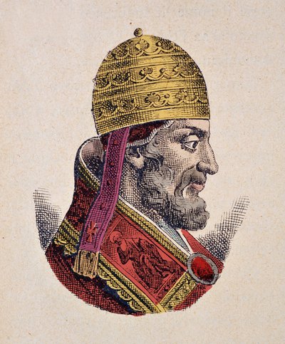 Papa Adrien V'nin Portresi (Adrian, Hadrian veya Hadrianus veya Adriano) (1276) by Italian School