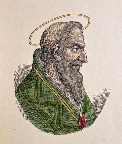 Papa Eugene Ier'in Portresi (Eugenius I veya Eugenio) (654-657) by Italian School