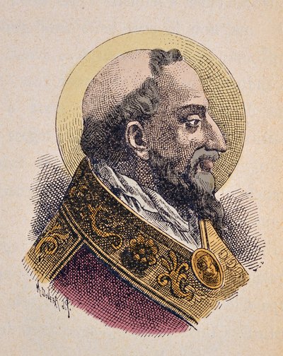 Papa Saint Clement'in Portresi (San Clemente veya Clemens) Ier (88-97) by Italian School