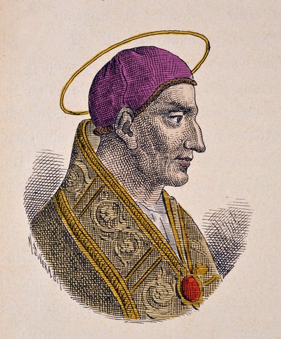 Papa Vitalien'in Portresi (Vitalianus veya Vitaliano) (657-672) by Italian School