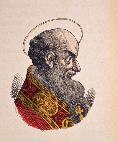 Papa Aziz Pie V portresi (Pius veya Pio) (1566-1572), 1898 (daha sonra renklendirme ile gravür) by Italian School