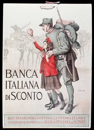 İtalyan İndirim Bankası Kartpostalı, 1917-18 by Italian School