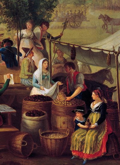 Patates ve kestane satıcısı, bilinmeyen bir sanatçının tablosu, İtalya by Italian School