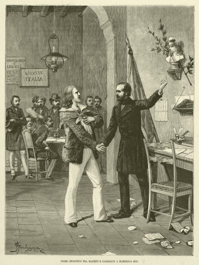 Mazzini ve Garibaldi arasındaki ilk karşılaşma Marsilya 1833