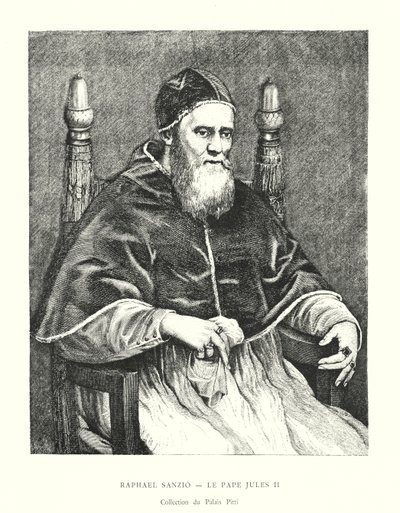 Raphael Sanzio, Papa Julius II, Pitti Sarayı Koleksiyonu (gravür) by Italian School