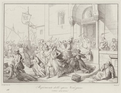 Venedikli gelinlerin kaçırılması, 930 (gravür) by Italian School