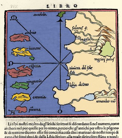 Kanarya Adaları Temsilciliği. Benedetto Bordone tarafından Isolario (adaların haritası). Venedik 1547 by Italian School