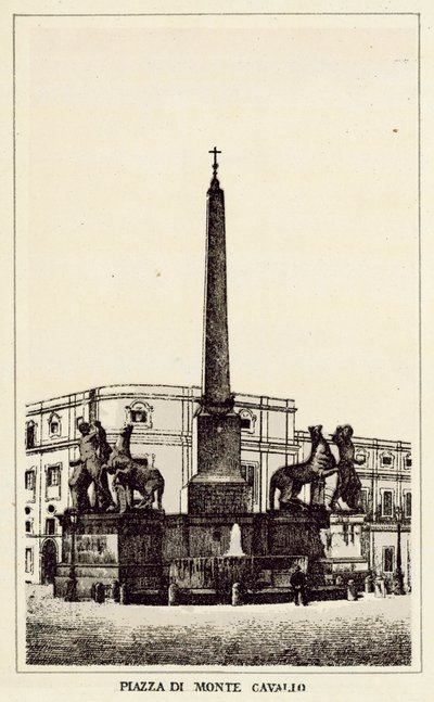 Roma: Monte Cavallo meydanı (lito) by Italian School