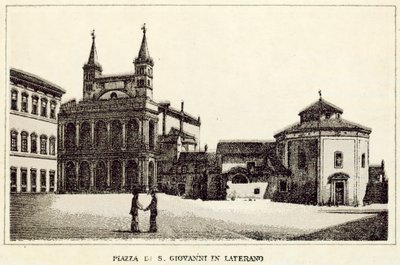 Roma: Piazza Di S Giovanni Laterano (lito) by Italian School