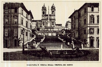 Roma: Trinita Dei Monti Merdiveni ve Kilisesi (lito) by Italian School