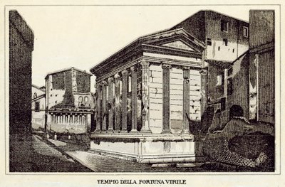 Roma: Virile Fortune Tapınağı (lito) by Italian School
