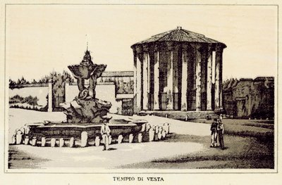Roma: Vesta Tapınağı (lito) by Italian School