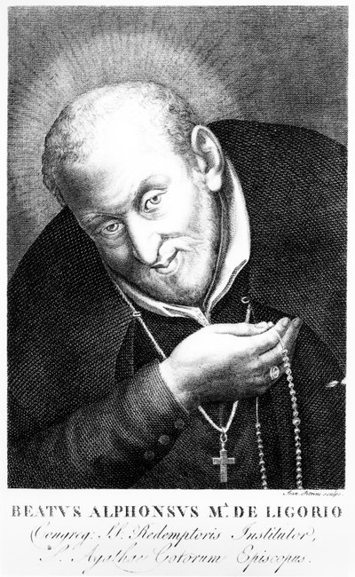 Aziz Alphonsus Maria de Ligorio, Joan Petrini tarafından yapılan baskı by Italian School