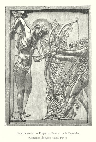 Aziz Sebastien, Bronz Plaket, Donatello tarafından, Koleksiyon Edouard Andre, Paris (gravür) by Italian School