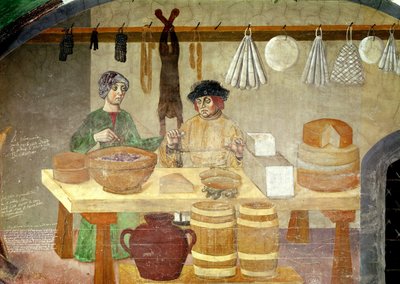 Sosis ve Peynir Satıcıları (fresk) by Italian School
