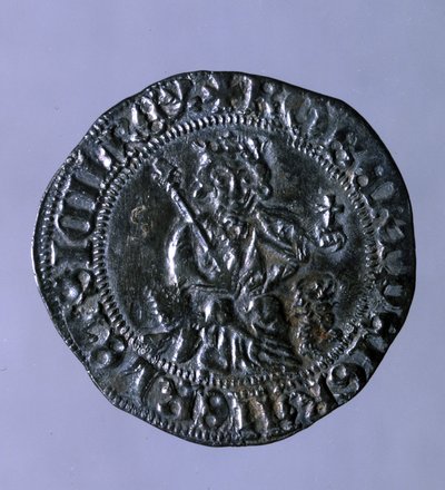 Napoli Kralı I. Robert, Anjou (1275-1343) zamanında basılan gümüş sikke. by Italian School