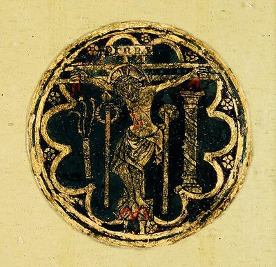 Çarmıha gerilmiş küçük panel (boyalı cam) by Italian School