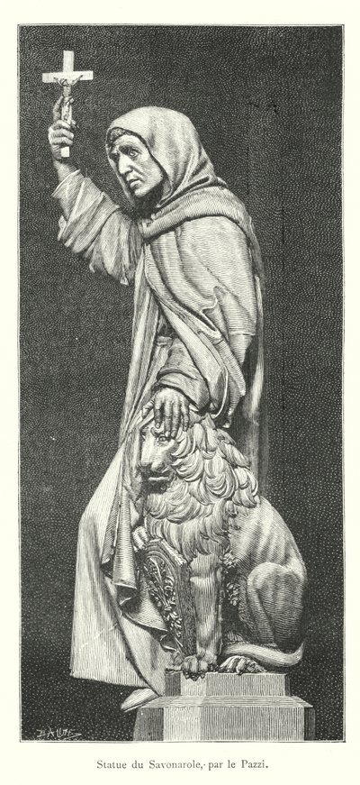 Statue du Savonarole, par le Pazzi (gravür) by Italian School