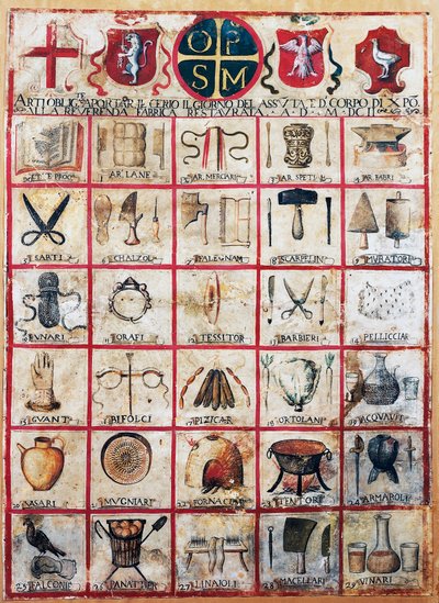 Orvieto şehrinin sanat ve zanaat sembolleri by Italian School