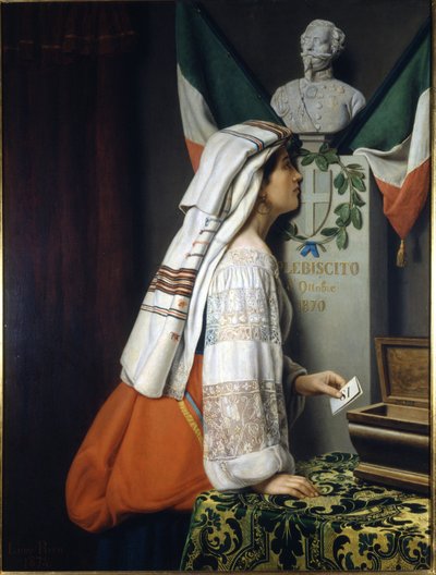 1870 plebisiti. Bu vesileyle İtalyanlar İtalyan birliği için oy kullandılar. Museo del Risorgimento. Milano by Italian School