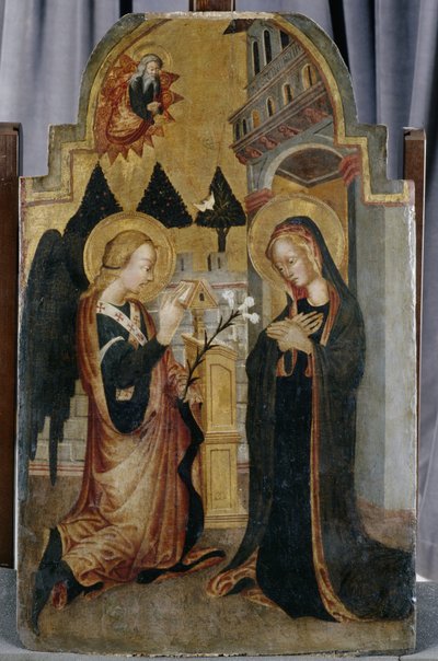 Müjde, c.1430-40 (kavak ağacı üzerinde tempera) by Italian School