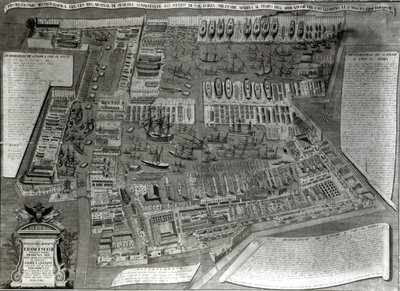 Arsenal, Venedik (renkli gravür) by Italian School